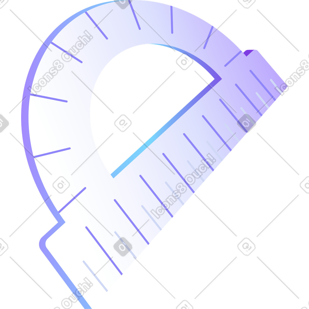 Protractor illustration in Hi-tech style download in PNG, SVG