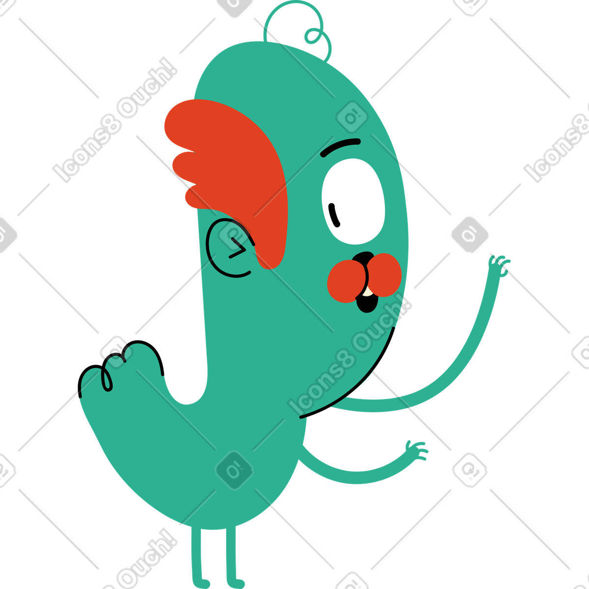 Ilustração de Personagem verde com um olho em no estilo Jelly para baixar em PNG, SVG