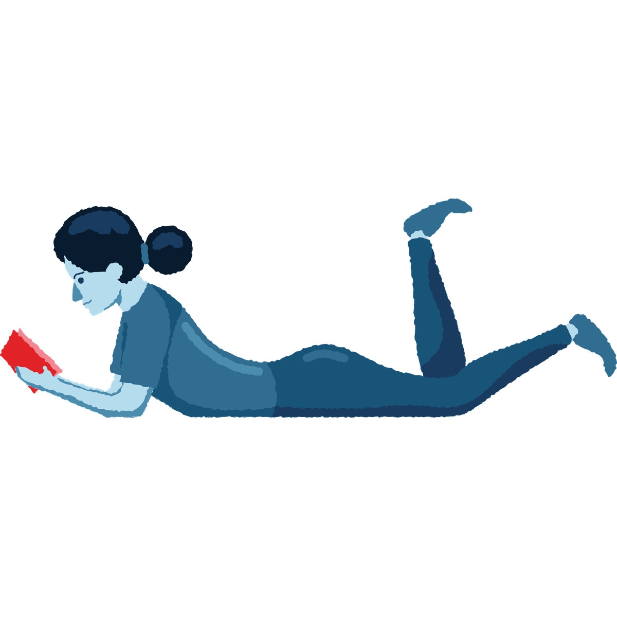 Ilustração de Girl lying with book em no estilo Cherry para baixar em PNG, SVG