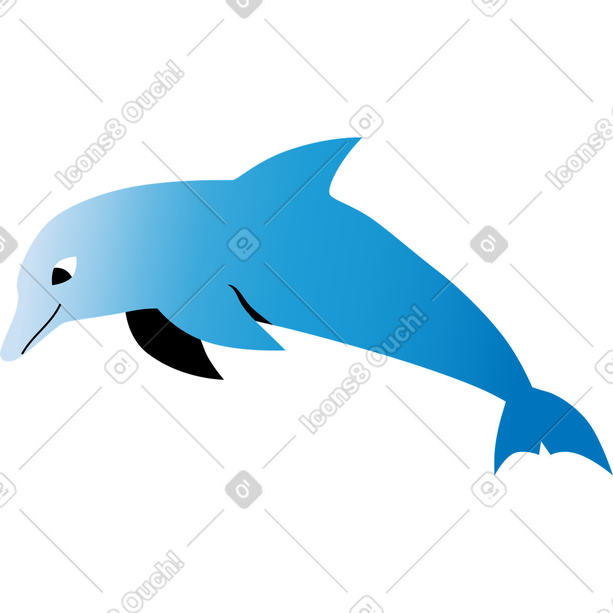 Dolphin illustration in Jaconda style download in PNG, SVG