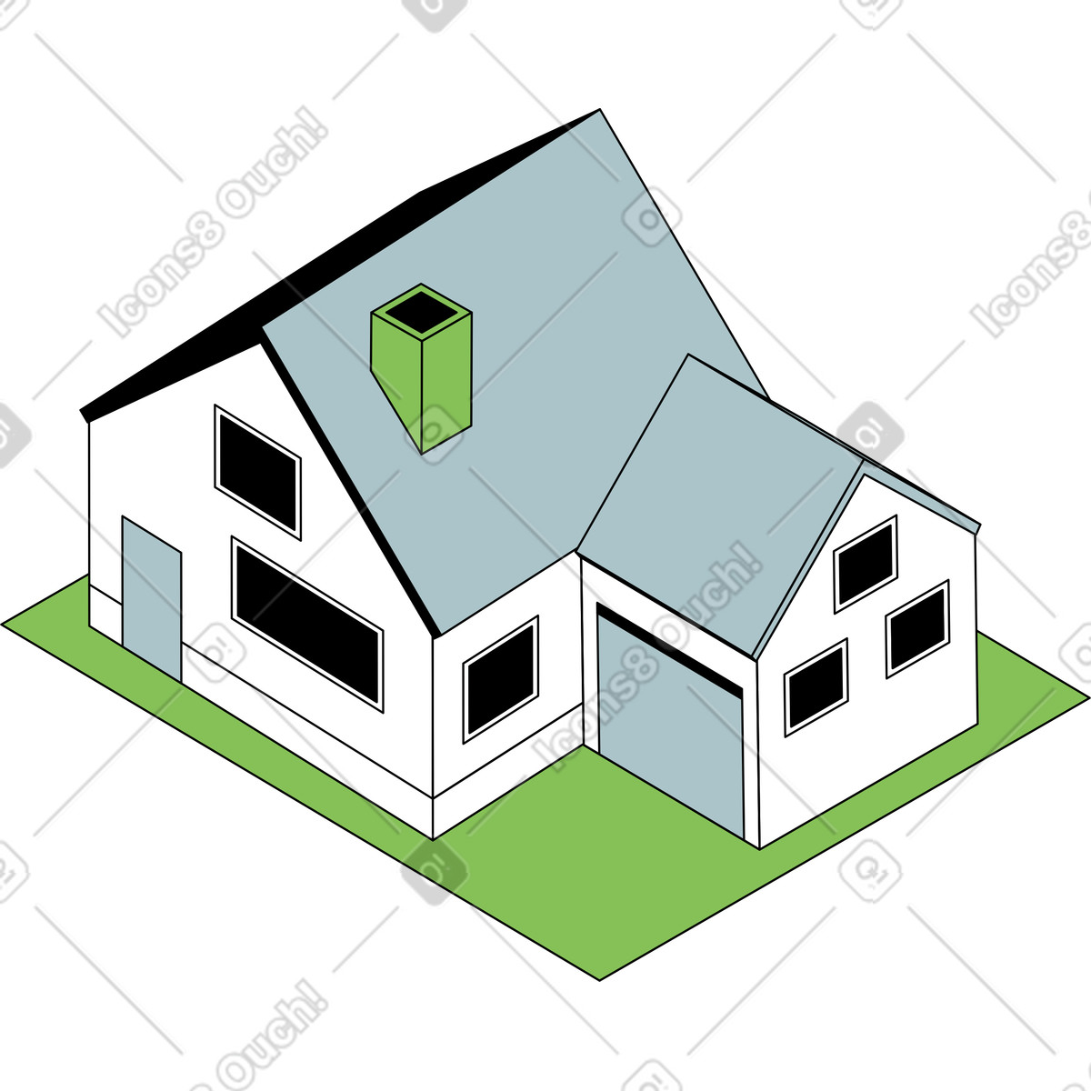 Ilustração de Moradia em isometria no estilo Isometric para baixar PNG, SVG