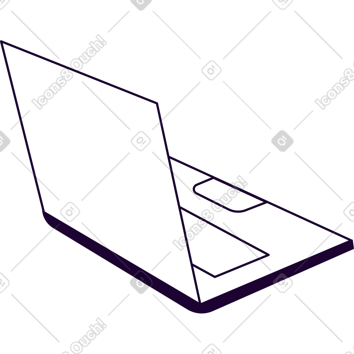 Illustration Ordinateur portable blanc ouvert dans le style Martina à télécharger aux formats PNG, SVG