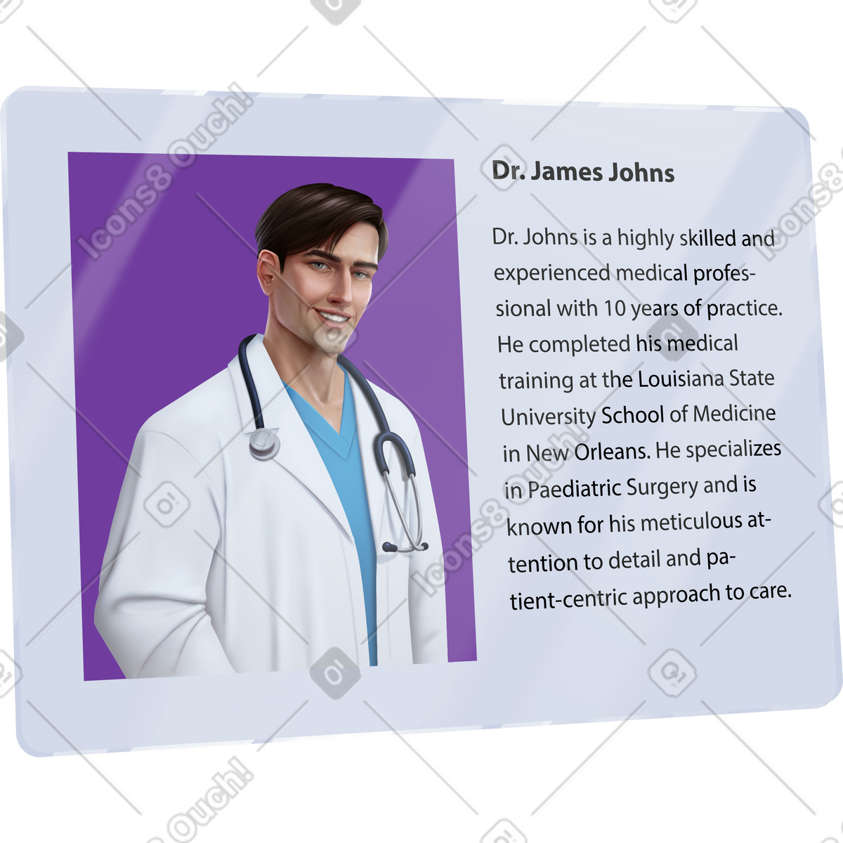 Ilustración Doctor profile en estilo Props a descargar en PNG y SVG