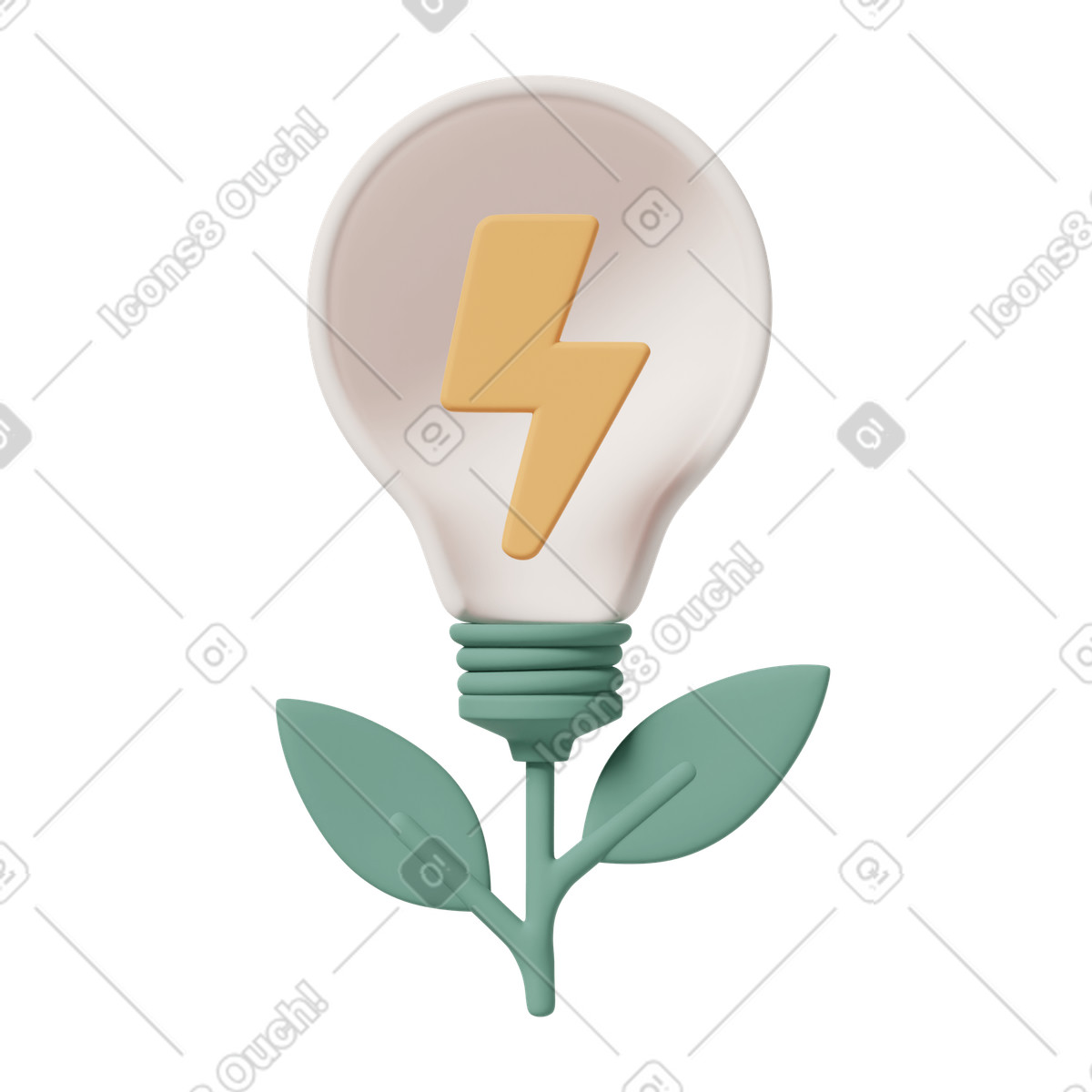 Greentech bulb lamp illustrazione in stile 3D Casual life scarica in PNG, SVG