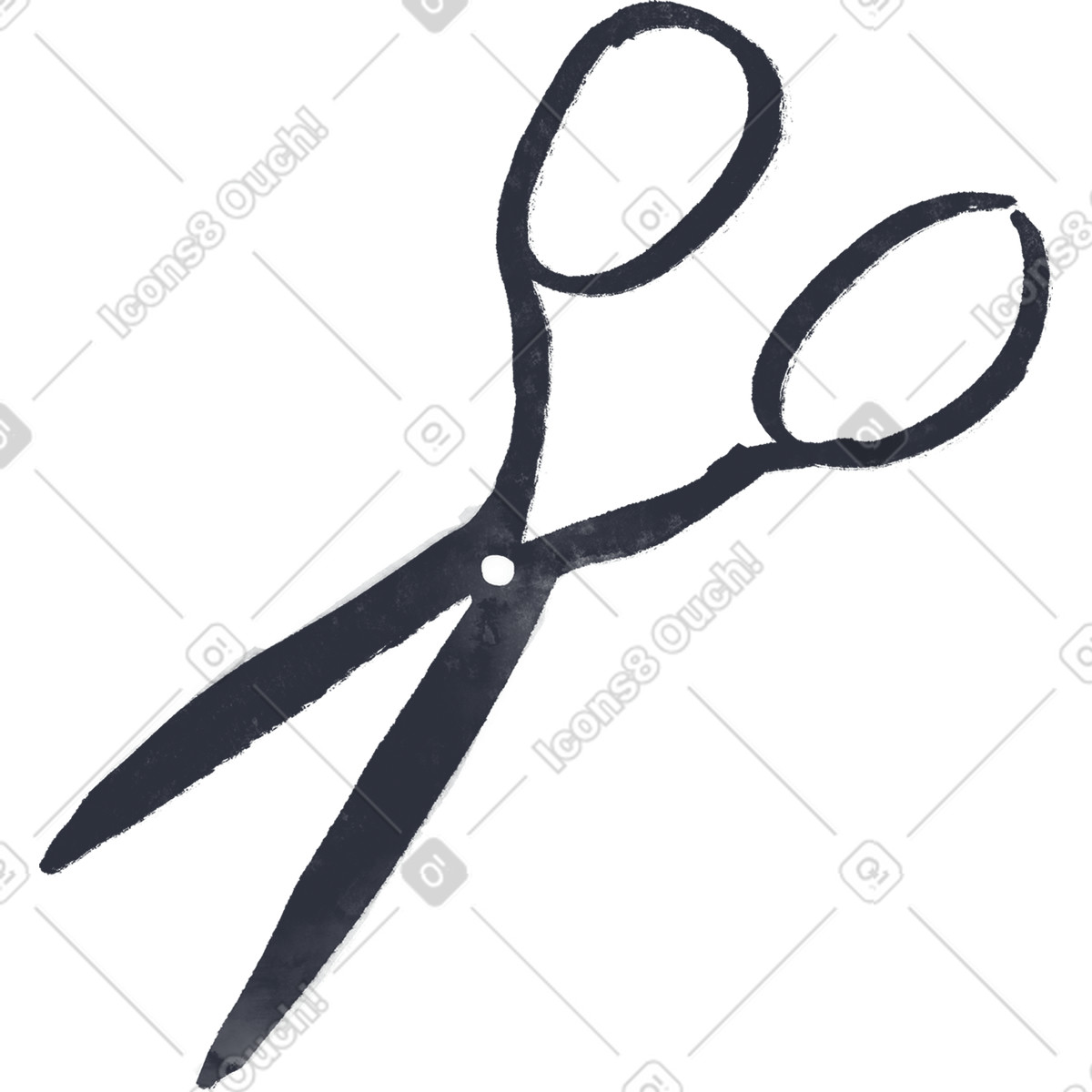 Black scissors illustration in Inky style download in PNG, SVG