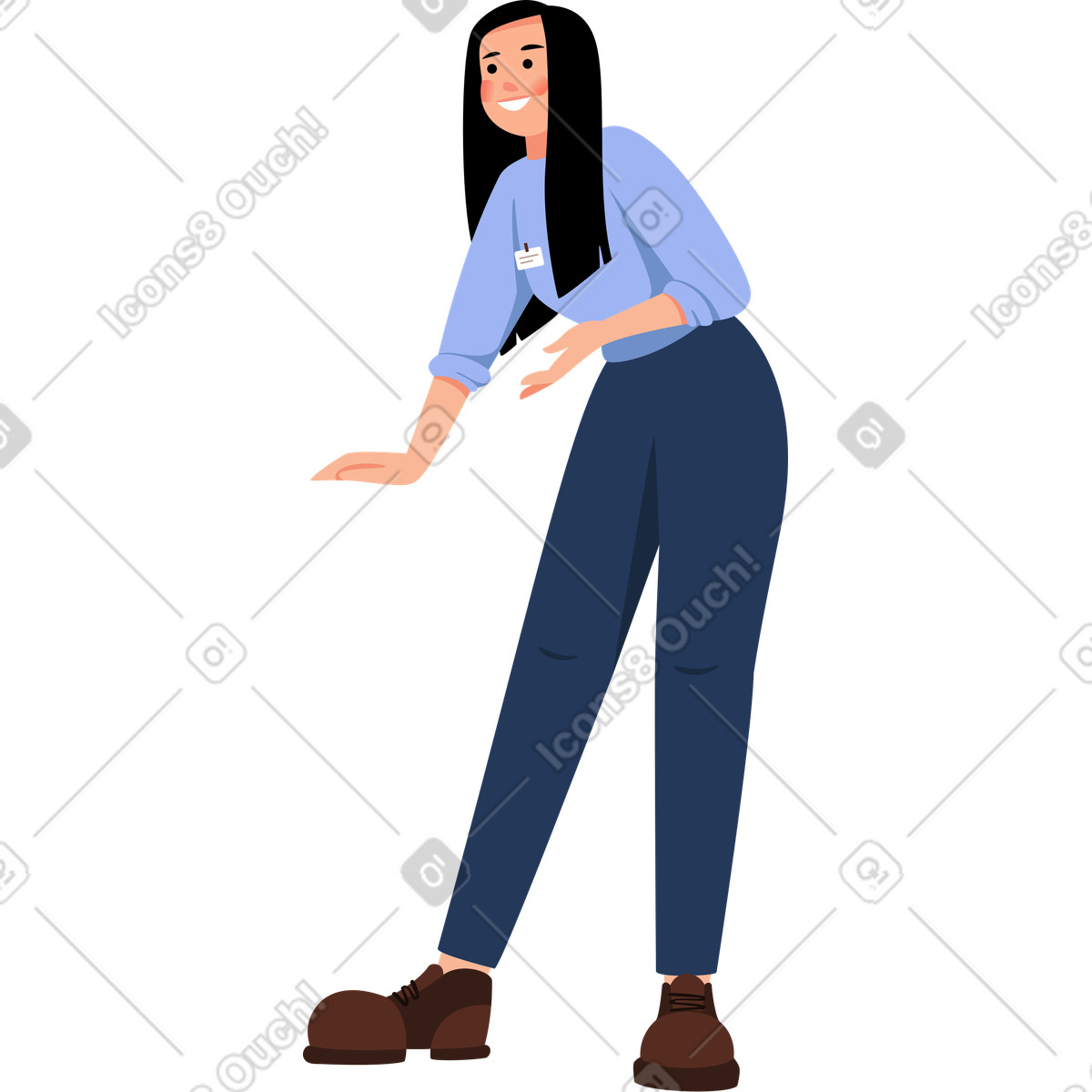 Female consultant illustration in Lagom style download in PNG, SVG