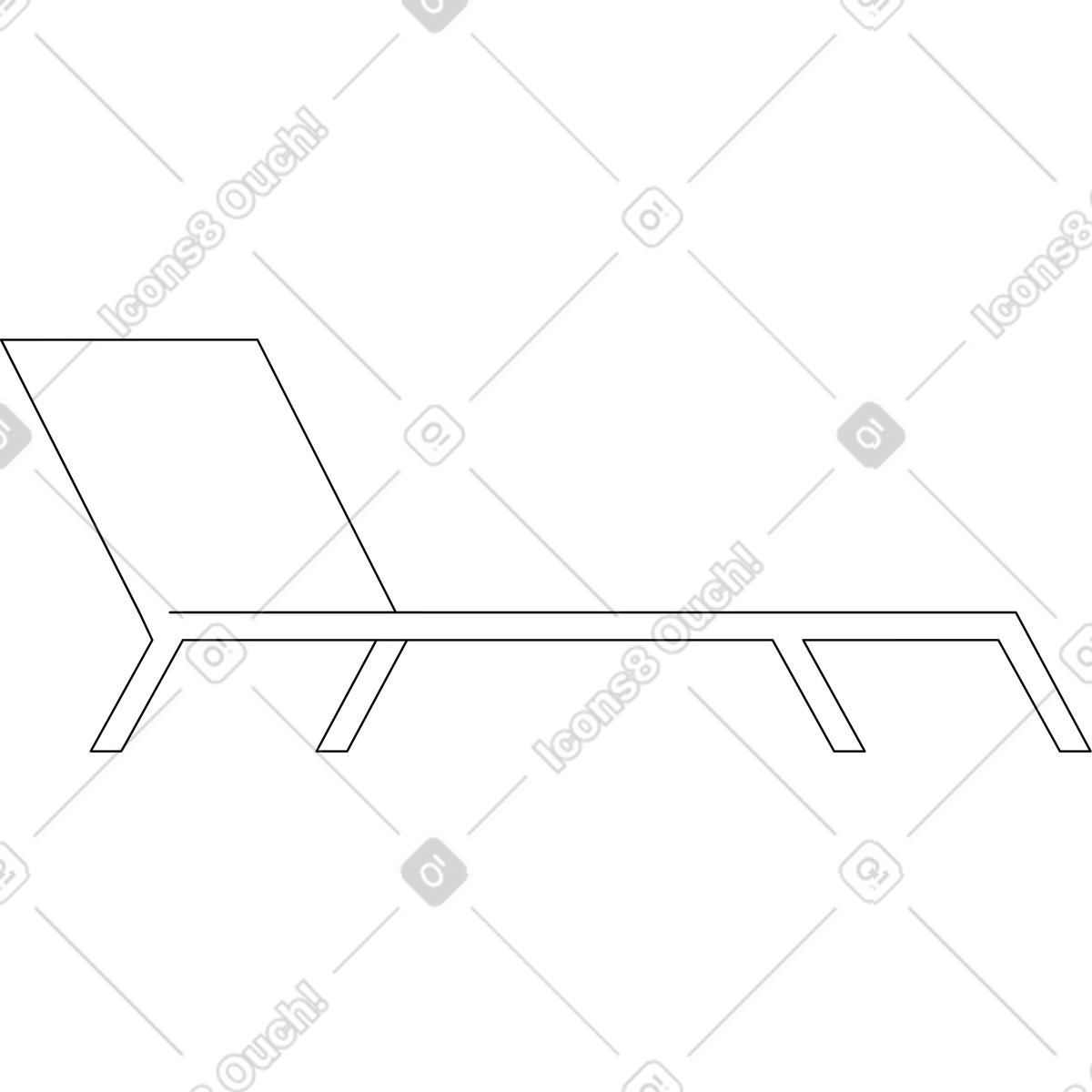 Ilustración White chaise lounge en estilo Bloom a descargar en PNG y SVG