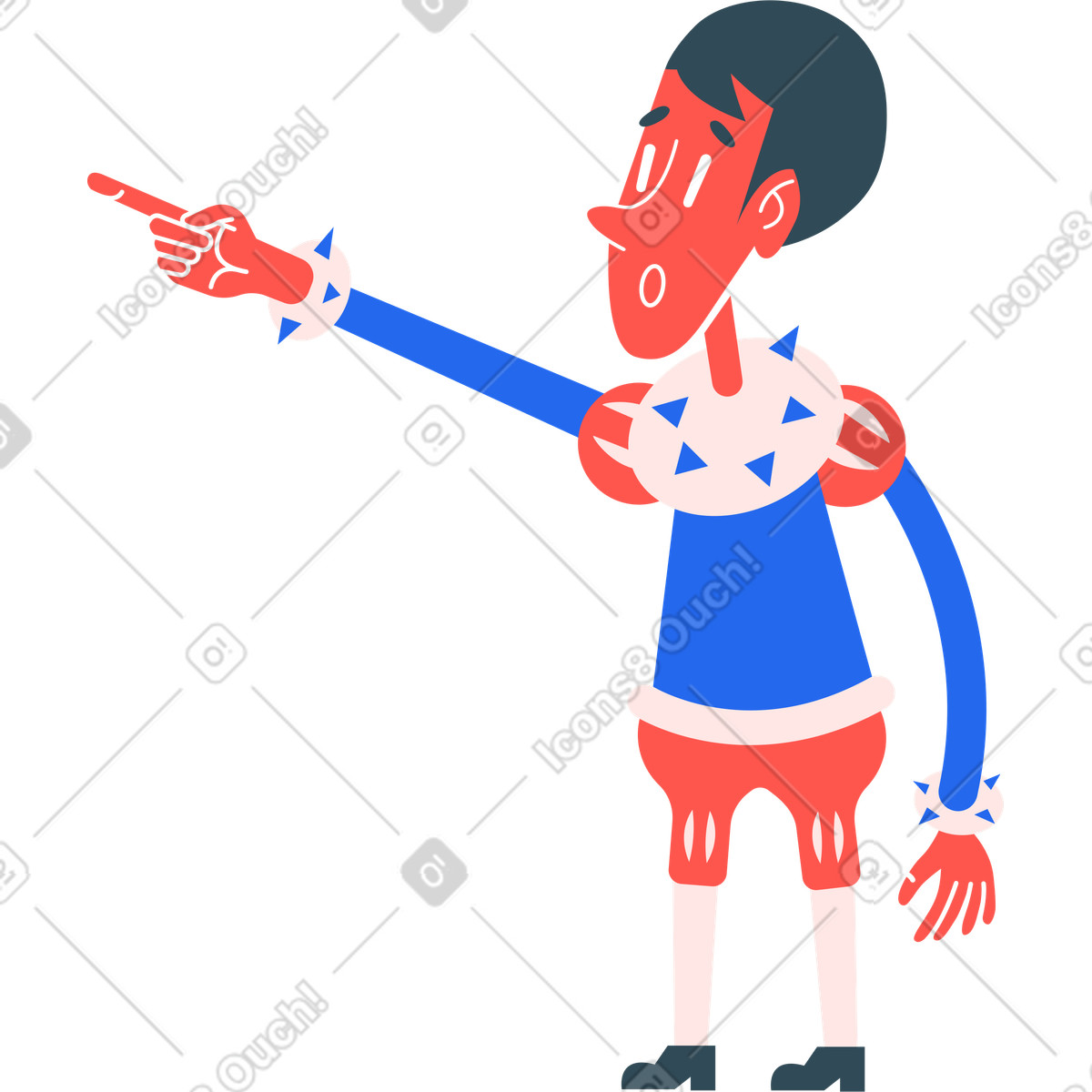 Ilustración Chico muestra en estilo Kingdom a descargar en PNG y SVG