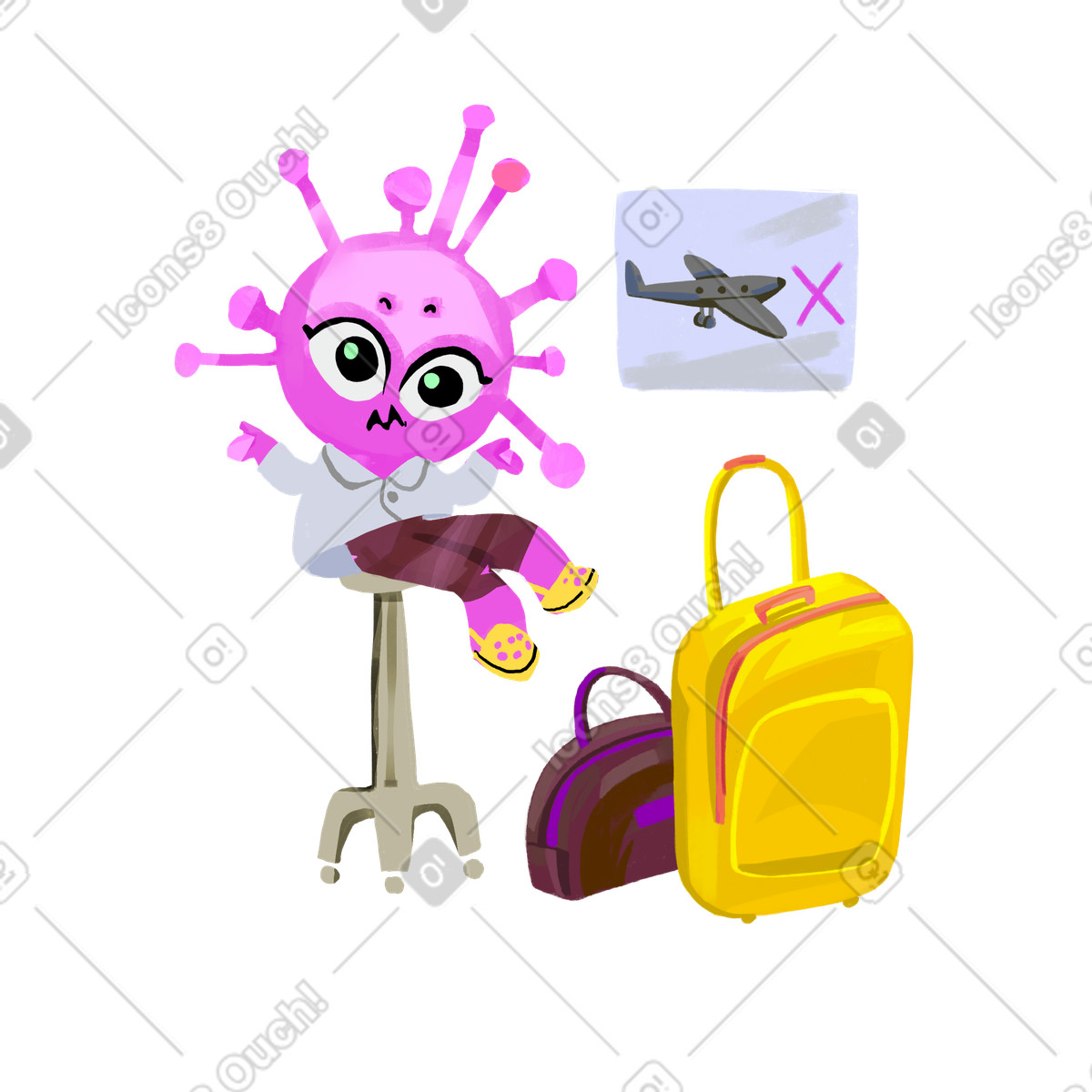 Ilustración Prohibida la salida en estilo Atomic a descargar en PNG y SVG