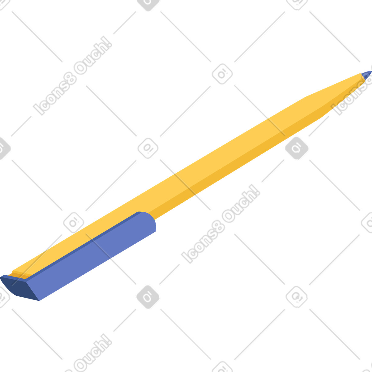 Yellow pencil illustration in Social style download in PNG, SVG