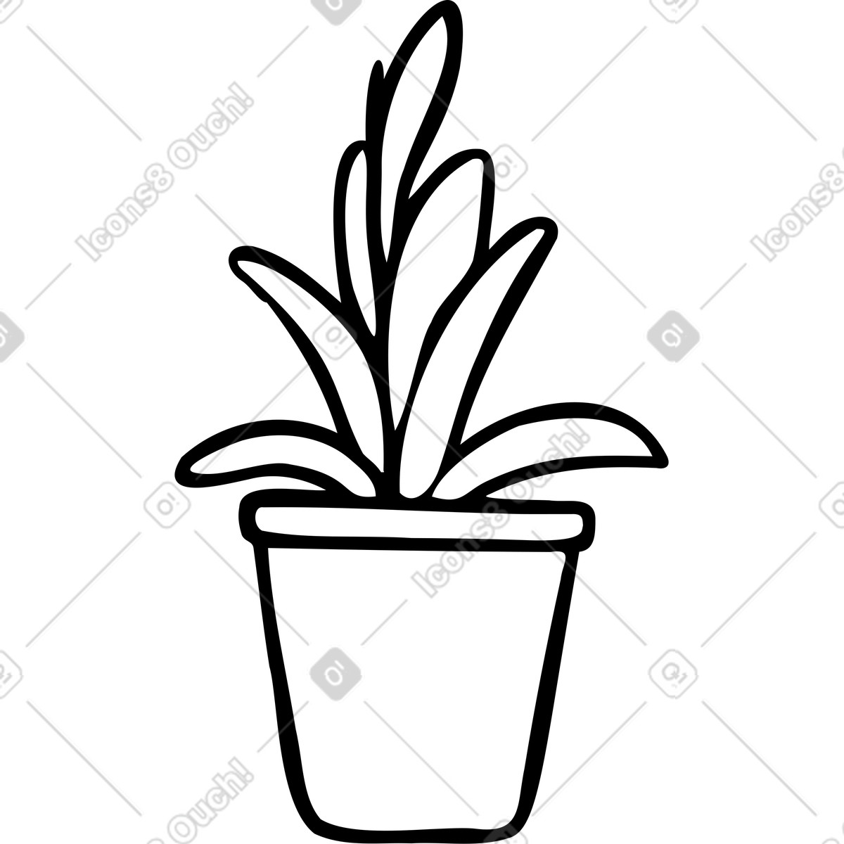 Illustration Plante dans le style Journal à télécharger aux formats PNG, SVG