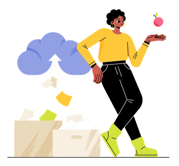 A person juggling colorful shapes - Juicy style illustration