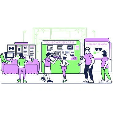 An accessible technology fair showcasing gadgets for people with different abilities