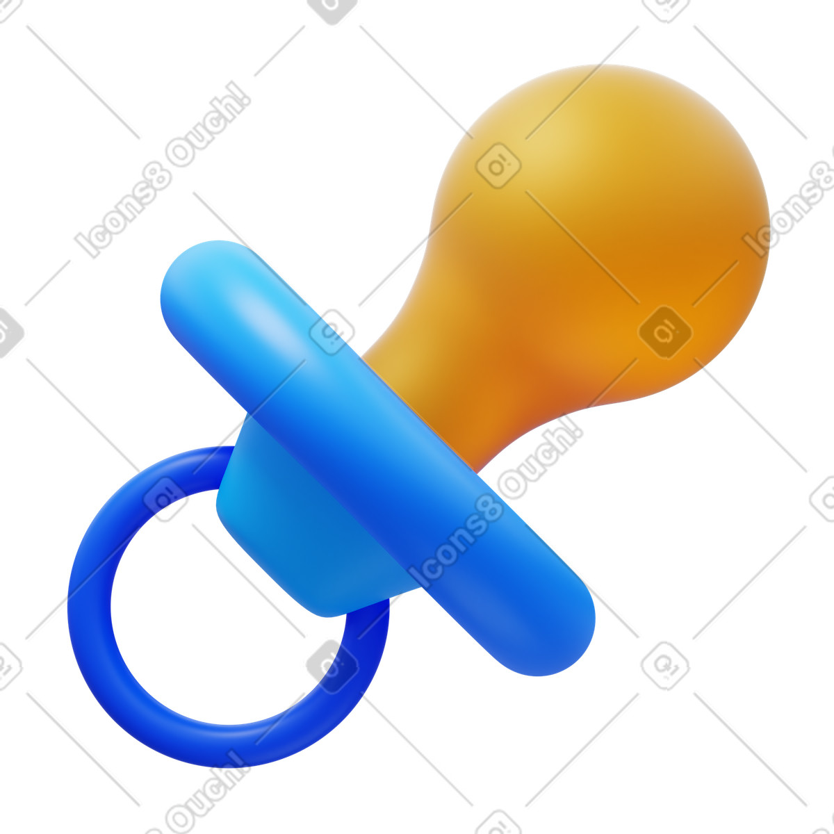 下载 3D Fluency 风格的 Pacifier 插画，支持 PNG、SVG 格式