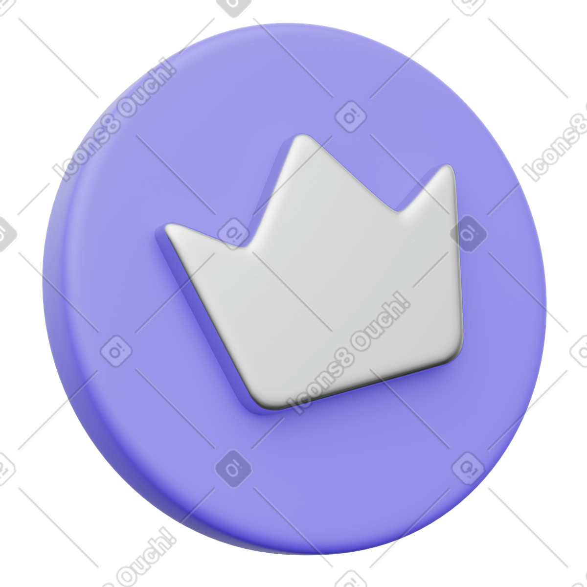 Subscription premium tier crown icon for loyalty program illustration in 3D Playful style download in PNG, SVG