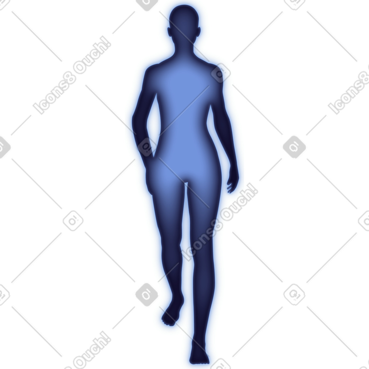Dimension 스타일의 Silhouette human body with glowing aura representing energy field concept 일러스트레이션 PNG, SVG 다운로드