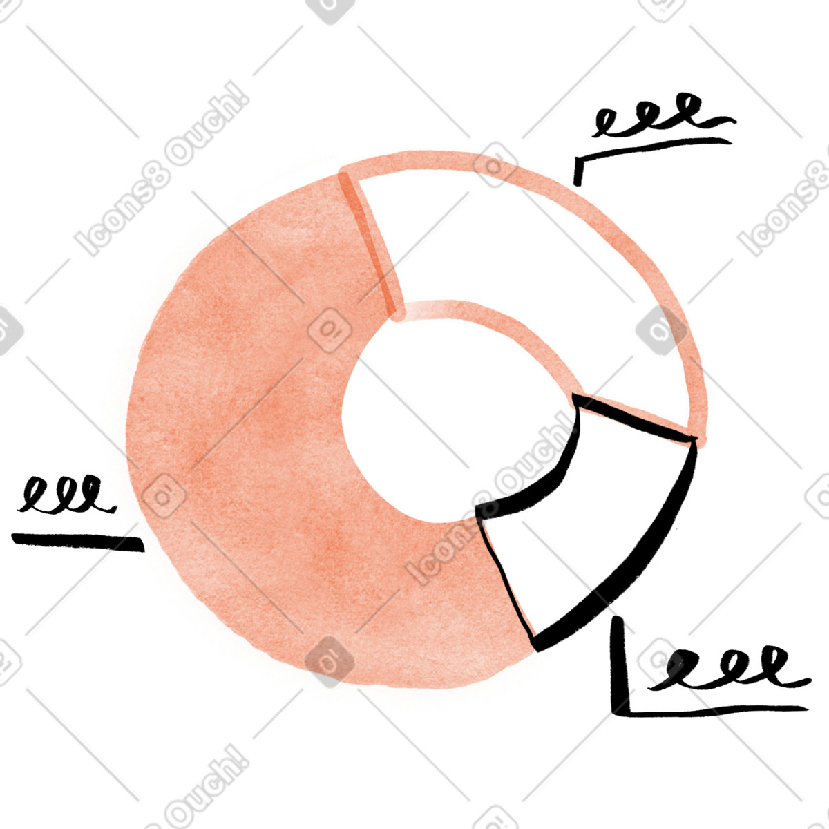 Pie chart with labeled segments, Business data visualization animated illustration in GIF, Lottie (JSON), AE