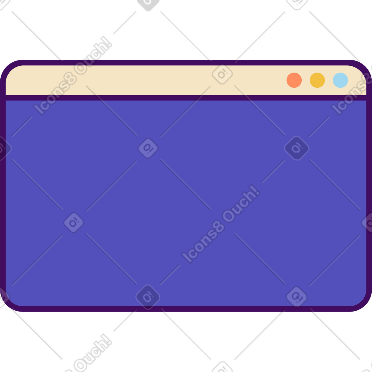 Simplistic スタイルの Web interface in browser のイラストをPNG、SVG形式でダウンロード
