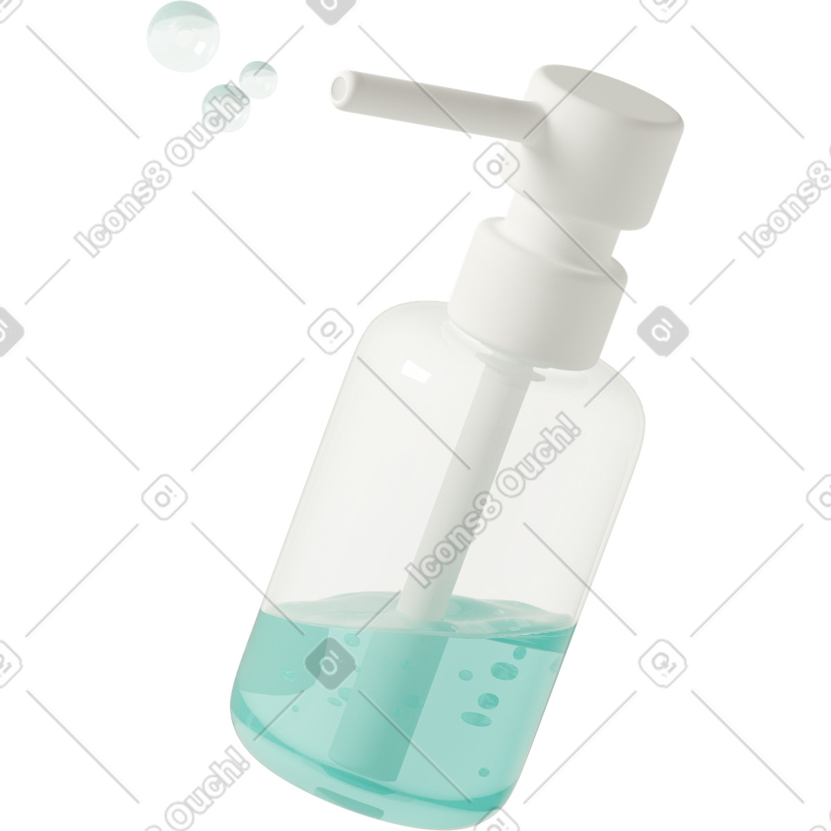 3D Casual life スタイルの Green sanitizer pump bottle のイラストをPNG、SVG形式でダウンロード