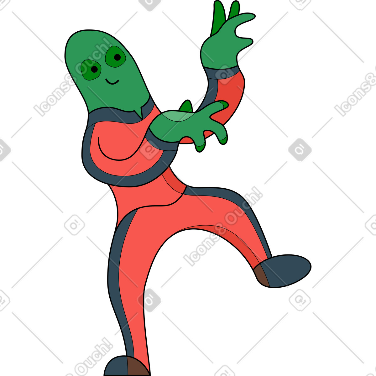 Illustration Zombi dans le style Surr à télécharger aux formats PNG, SVG