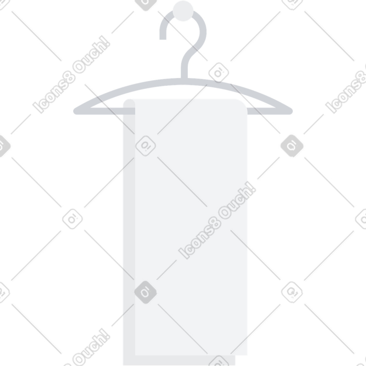 Urban スタイルの ハンガーにかけたバスタオル のイラストをPNG、SVG形式でダウンロード