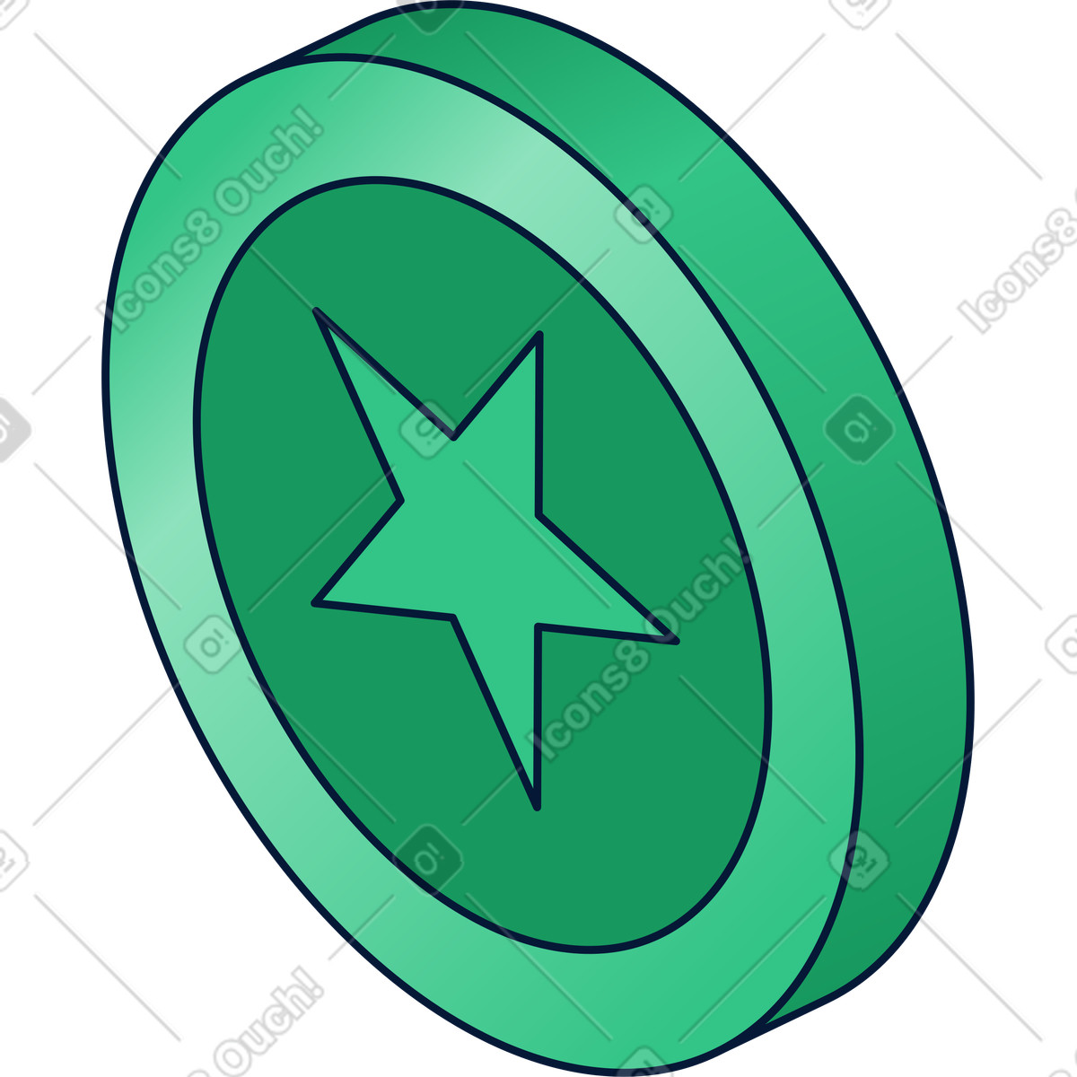 Star coin illustration token clipart image in PNG SVG GIF