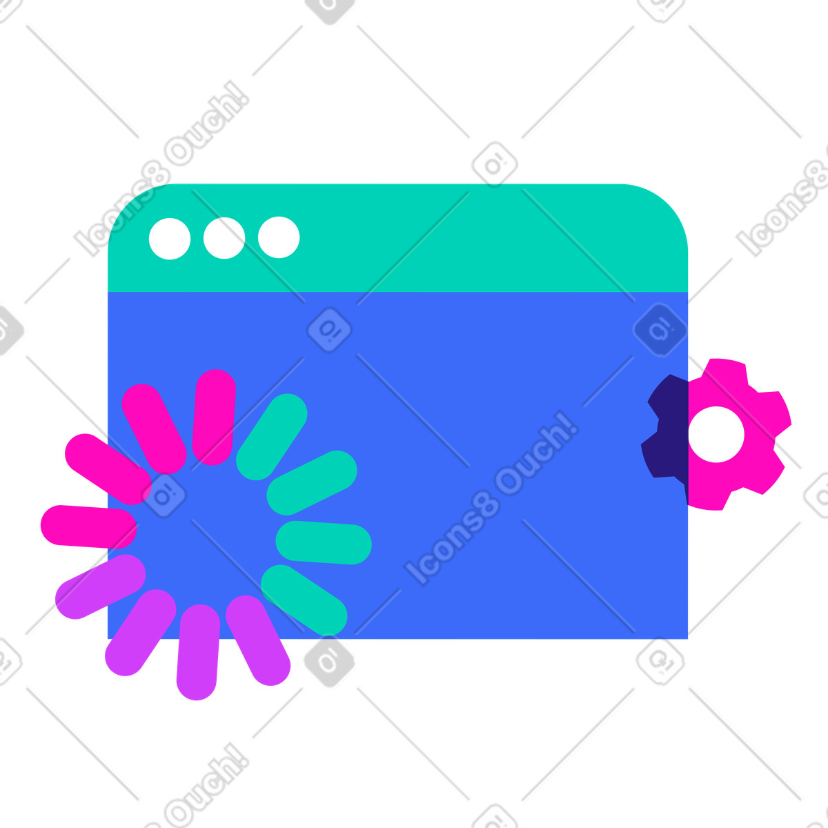 Illustration Chargement de la page web en cours dans le style Basic à télécharger aux formats PNG, SVG