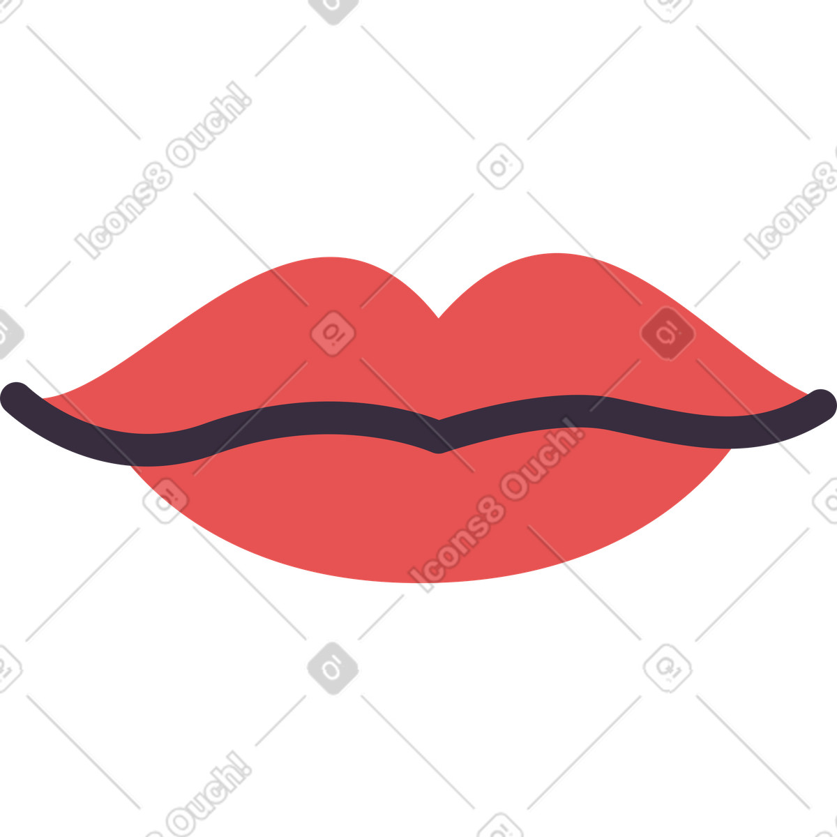 Lips illustration in Pale style download in PNG, SVG