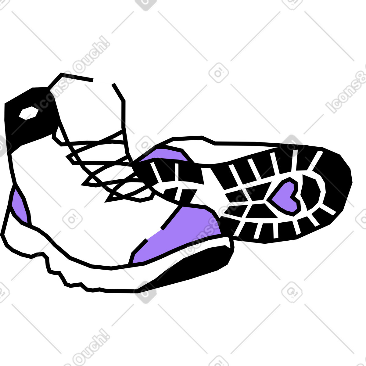 Scarponi da trekking illustrazione in stile Amethyst scarica in PNG, SVG