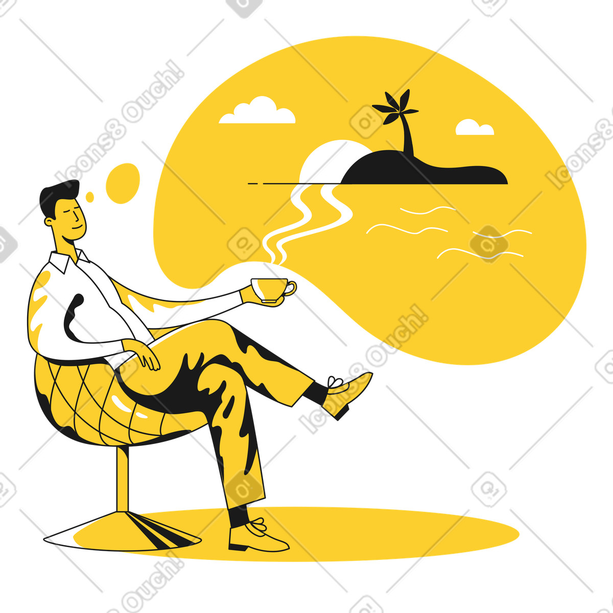 Visualizzazione e relax illustrazione in stile Taxi scarica in PNG, SVG