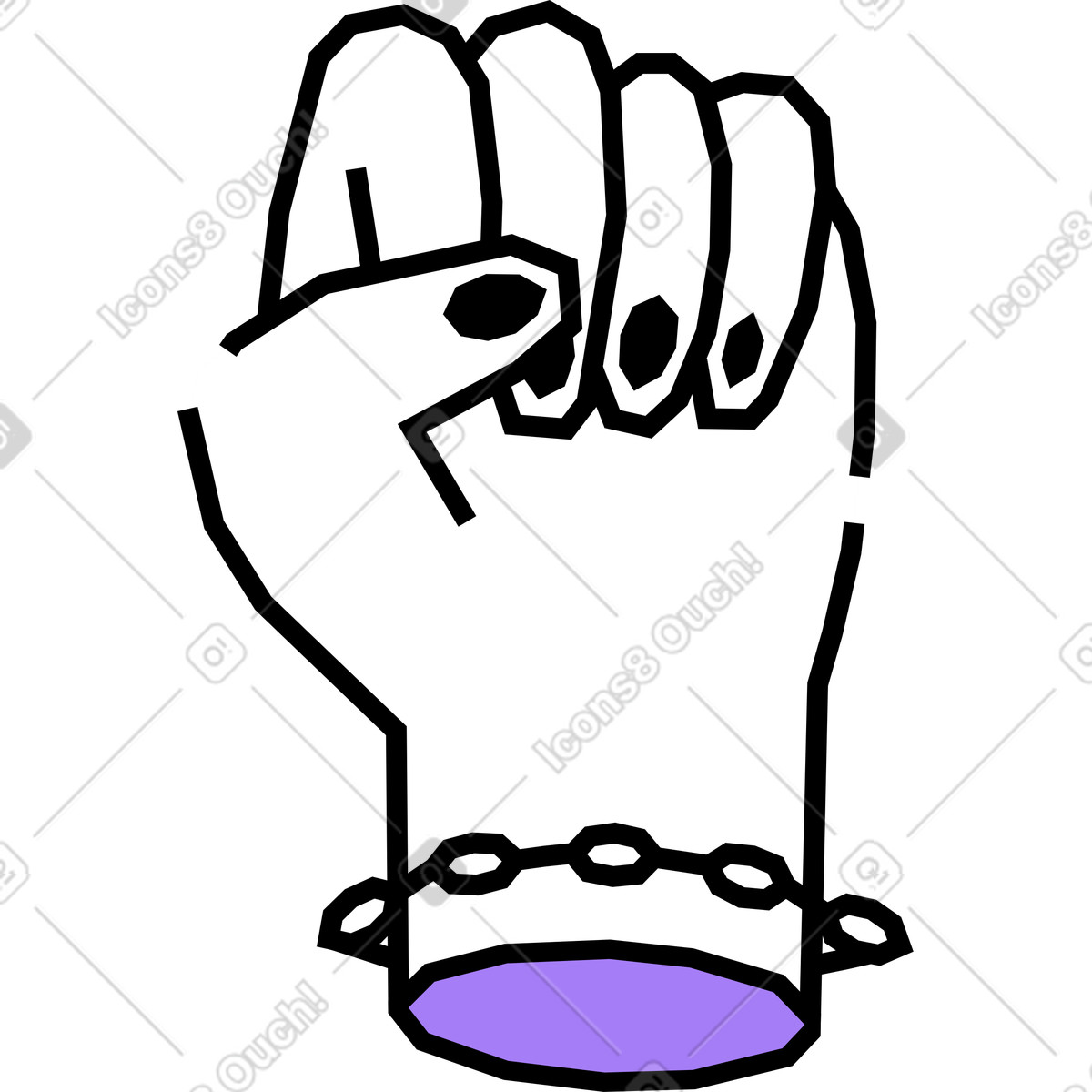 Ilustración Puño cerrado en estilo Amethyst a descargar en PNG y SVG