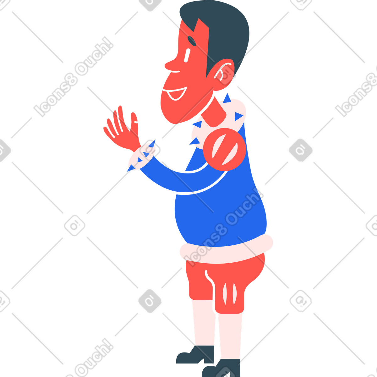 下载 Kingdom 风格的 男孩站着 插画，支持 PNG、SVG 格式