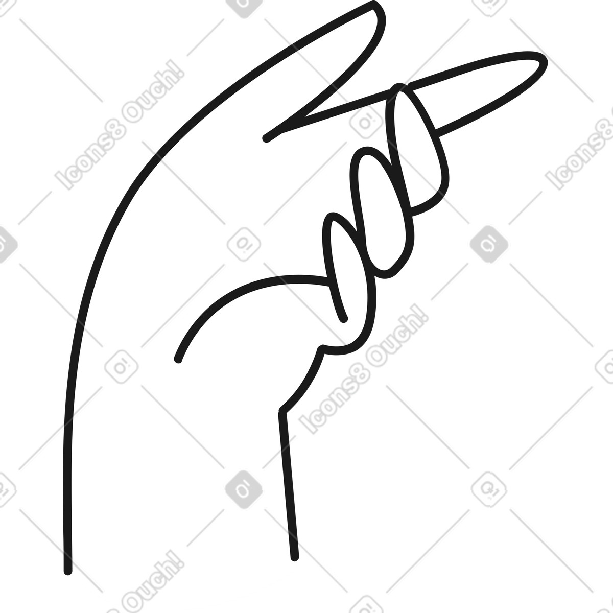 Ilustración Mano apuntando a la derecha en estilo Taxi descargar en PNG y SVG