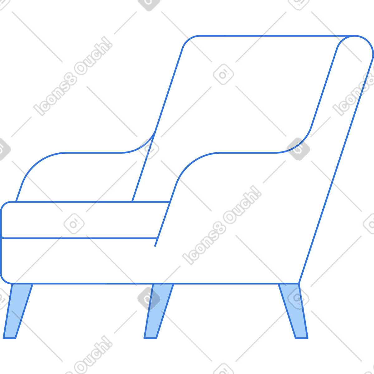 Armchair illustration in Sky style download in PNG, SVG
