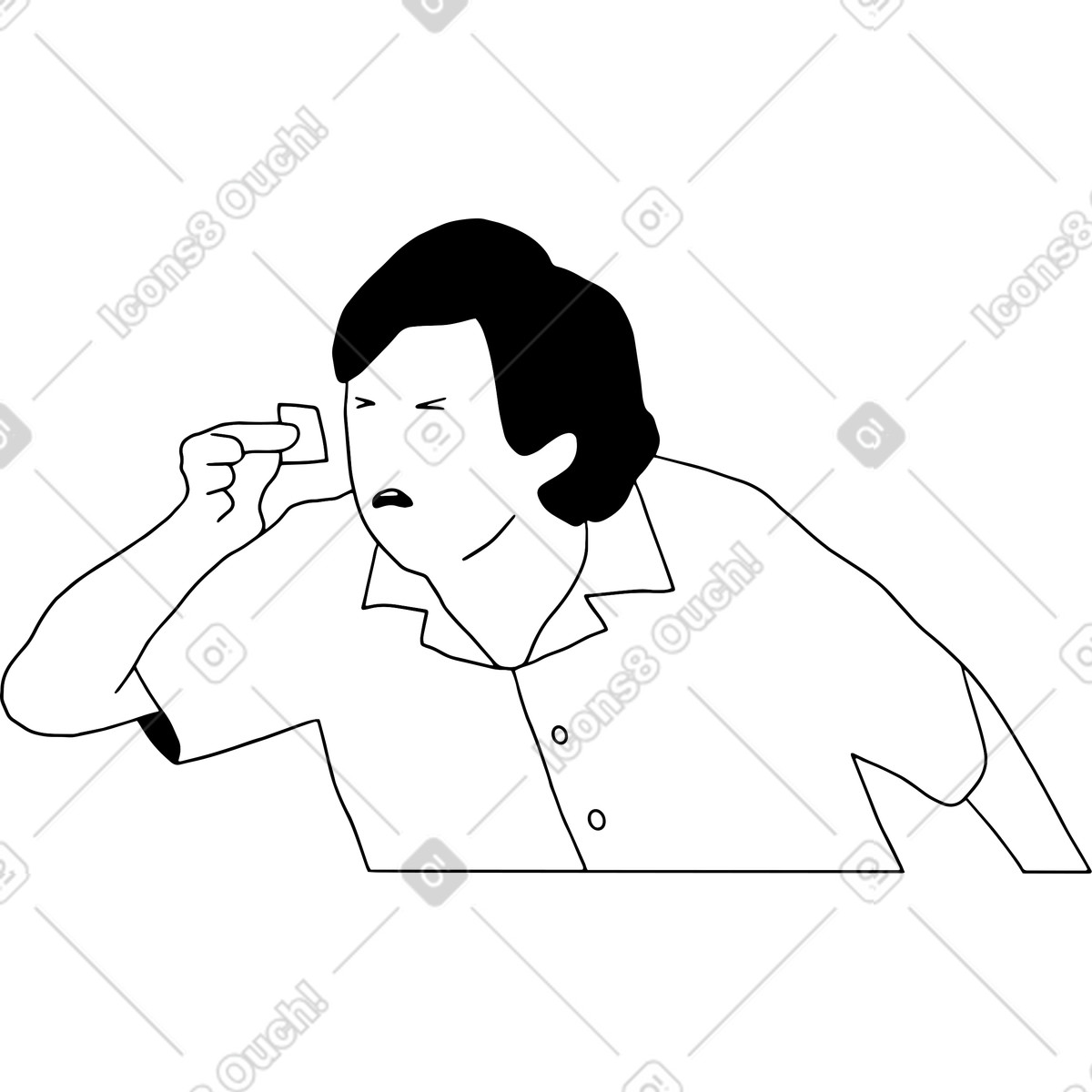 Ilustração de Personagem doodle tentando ver algo em no estilo Dudes para baixar em PNG, SVG