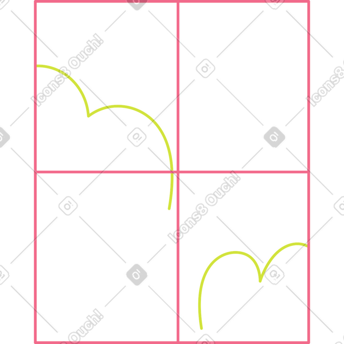 Juicy スタイルの 背景に茂みのある小さな窓 のイラストをPNG、SVG形式でダウンロード