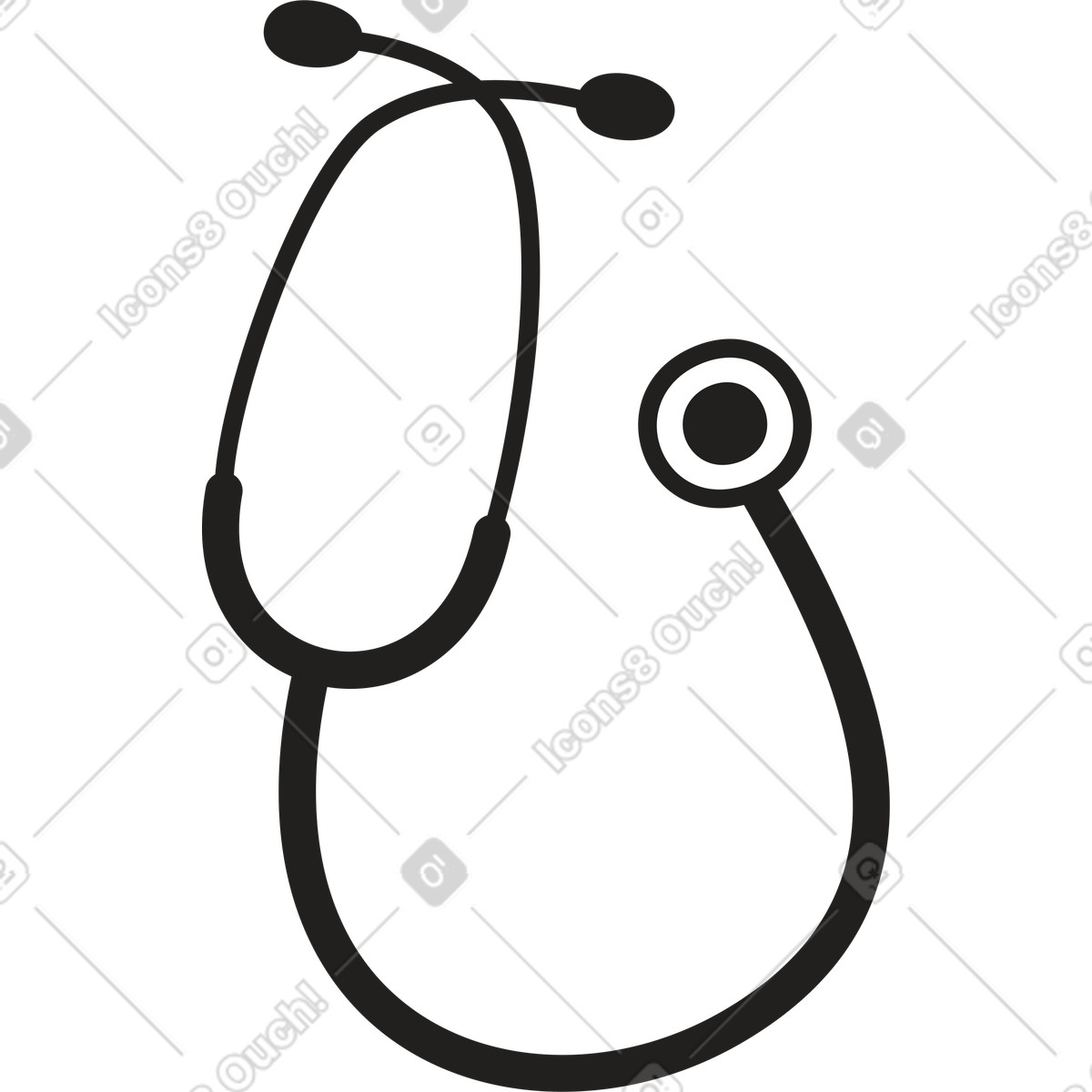 Stethoskop-Illustration im Little-Stil als Download in PNG, SVG