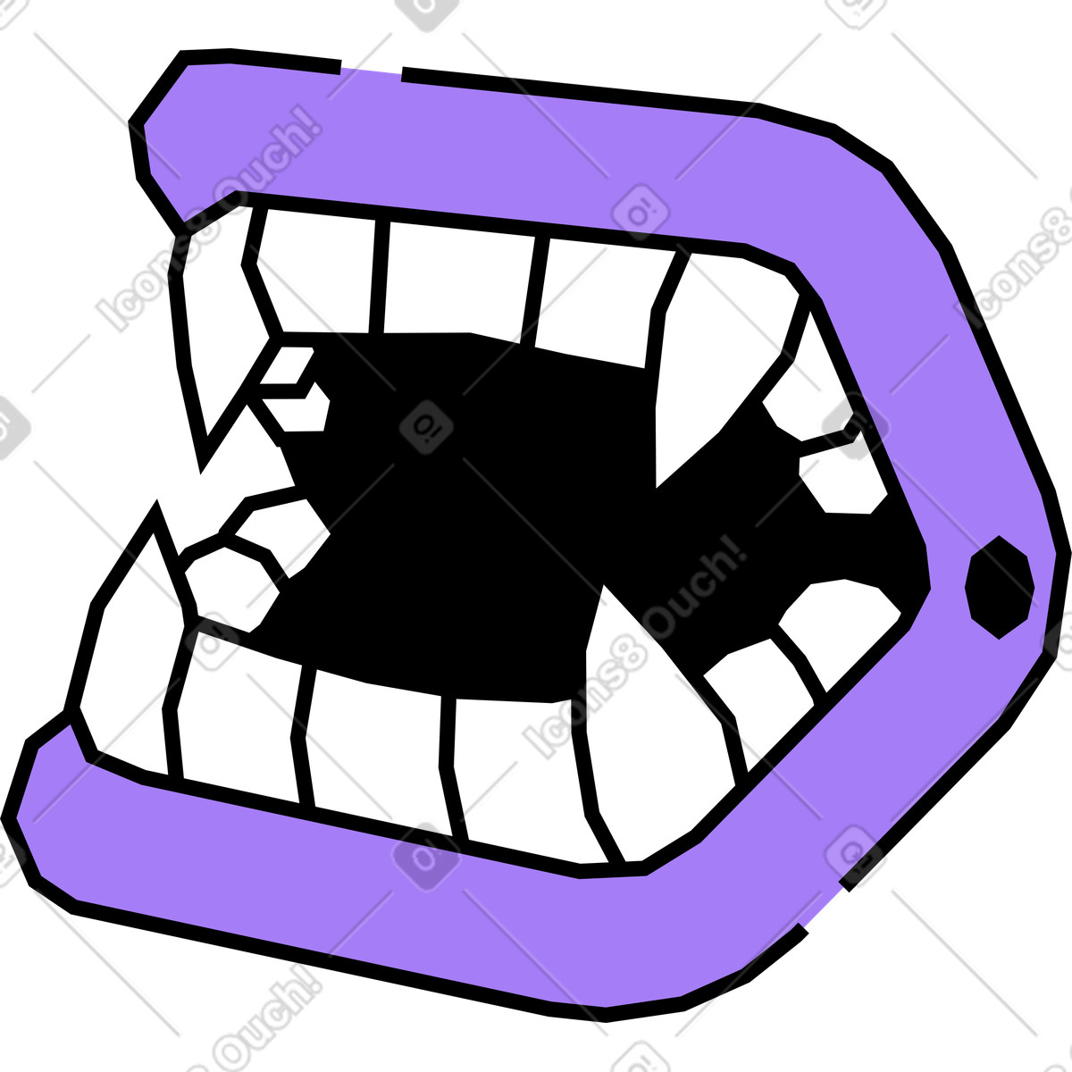 Vampire teeth illustration in Amethyst style download in PNG, SVG