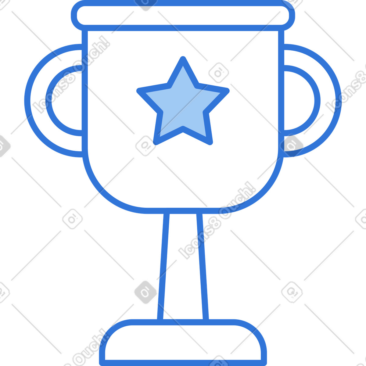 Siegerpokal-Illustration im Sky-Stil als Download in PNG, SVG