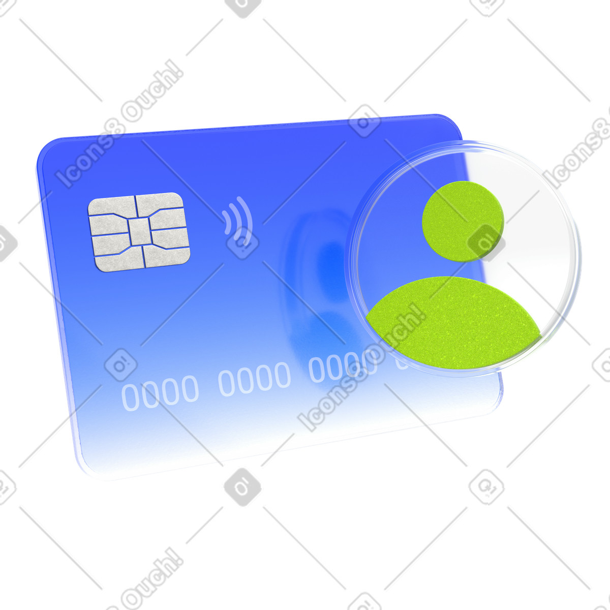Credit card, User account, Personal finance illustration in 3D Enterprise style download in PNG, SVG