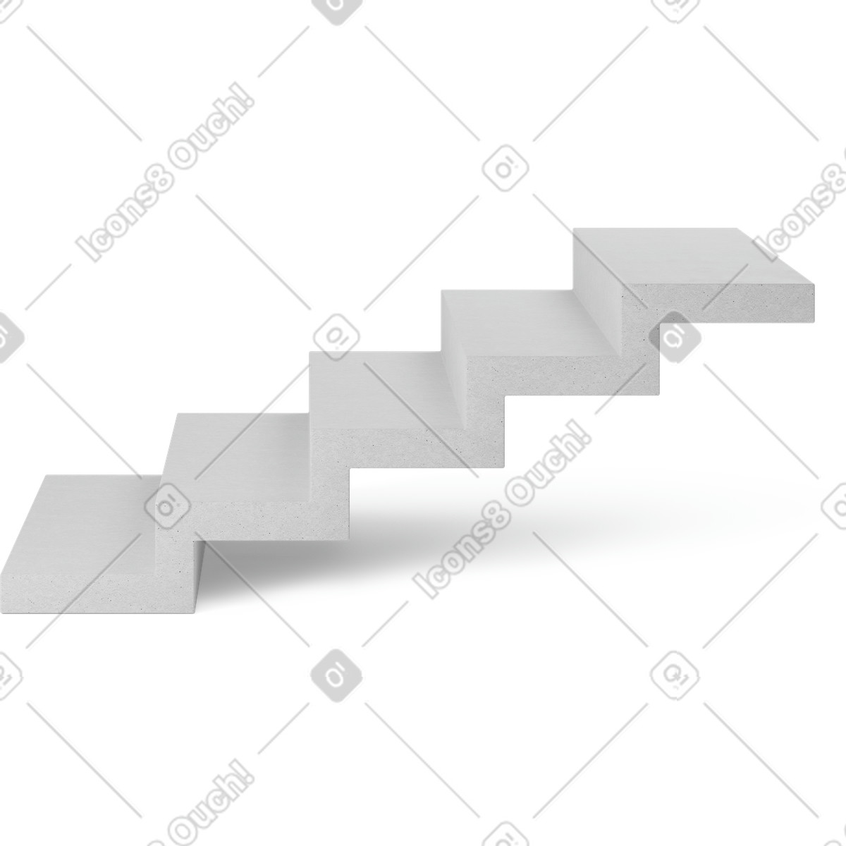 Illustration Escalier blanc dans le style 3D Business à télécharger aux formats PNG, SVG