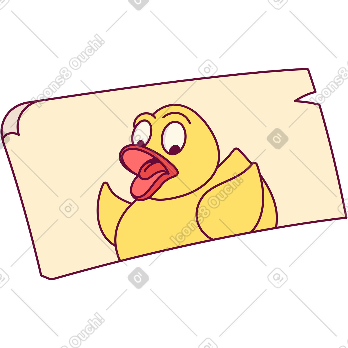 The painted duckling illustration in Handy style download in PNG, SVG