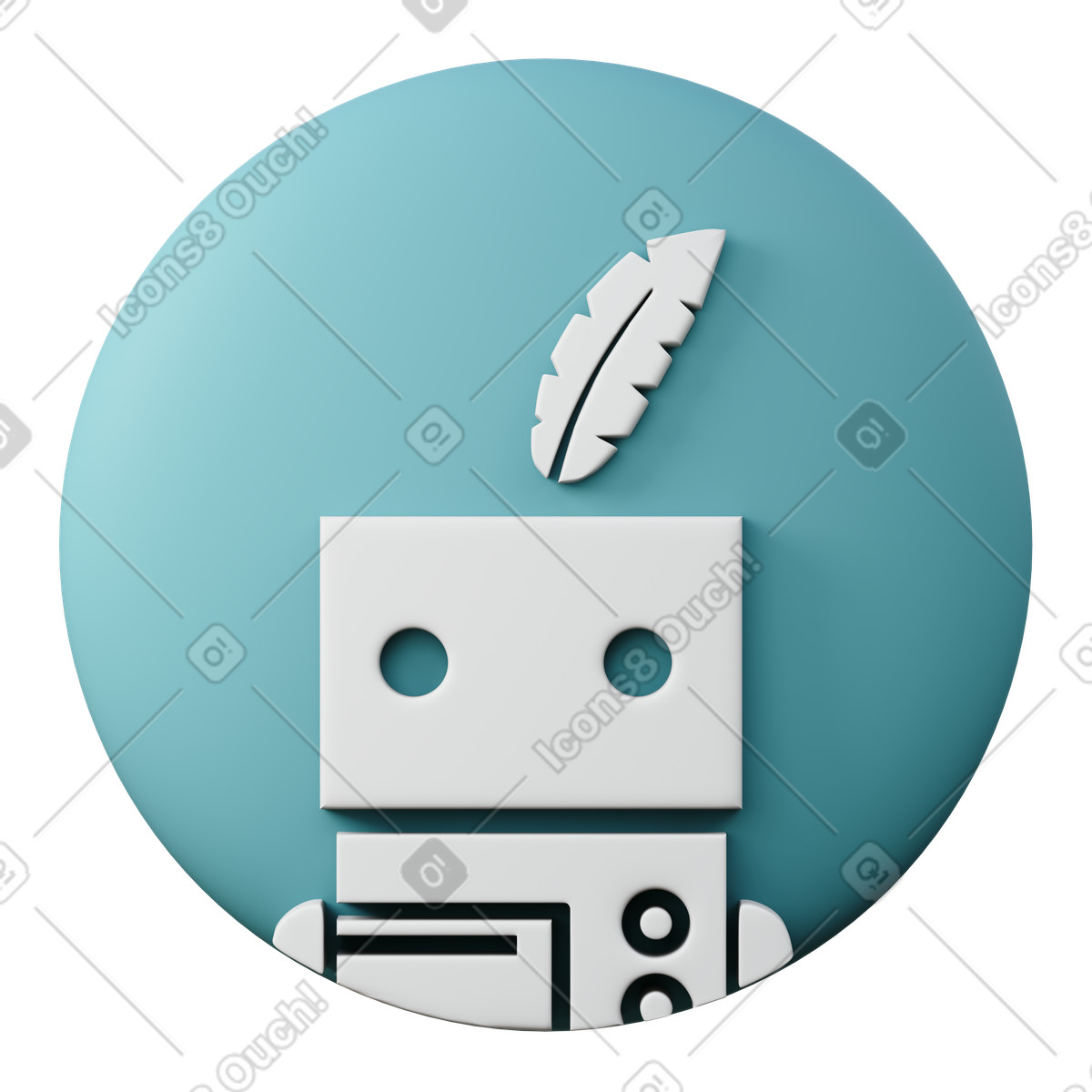 Quillbot illustration in 3D Sugary style download in PNG, SVG