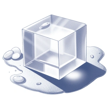 An ice cube melting on a hot summer day
