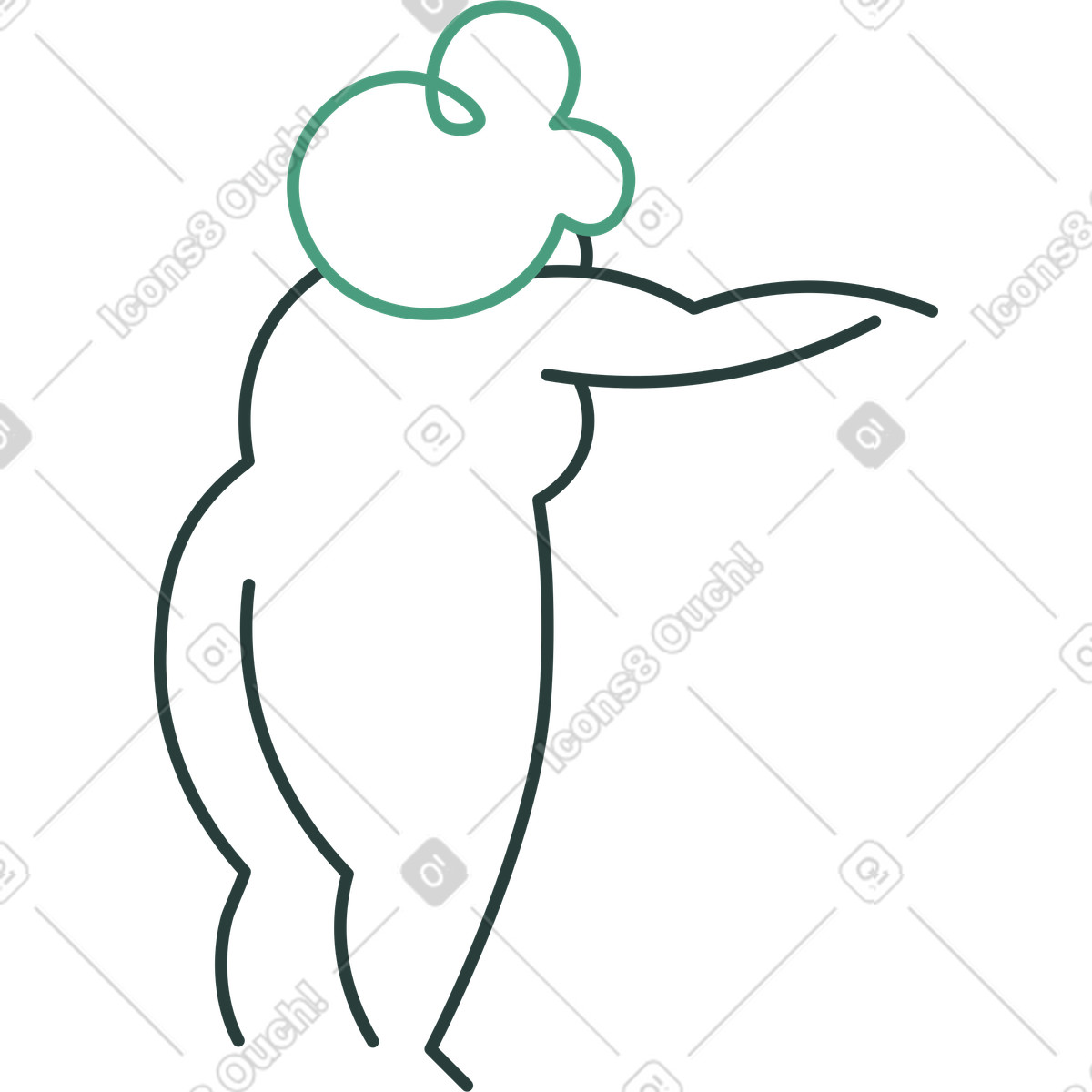 Macaroni スタイルの 祖母が戻る のイラストをPNG、SVG形式でダウンロード