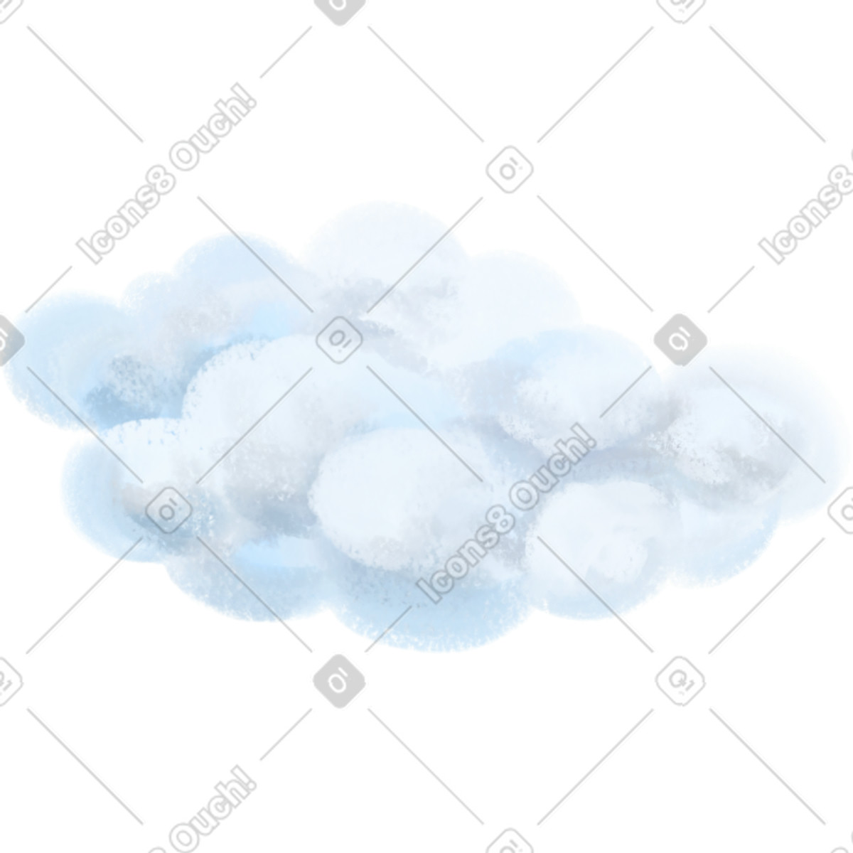 Cloud illustration in Mushy style download in PNG, SVG