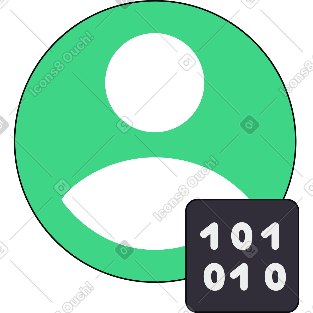 Engineering profile with code context illustration in Teko style download in PNG, SVG