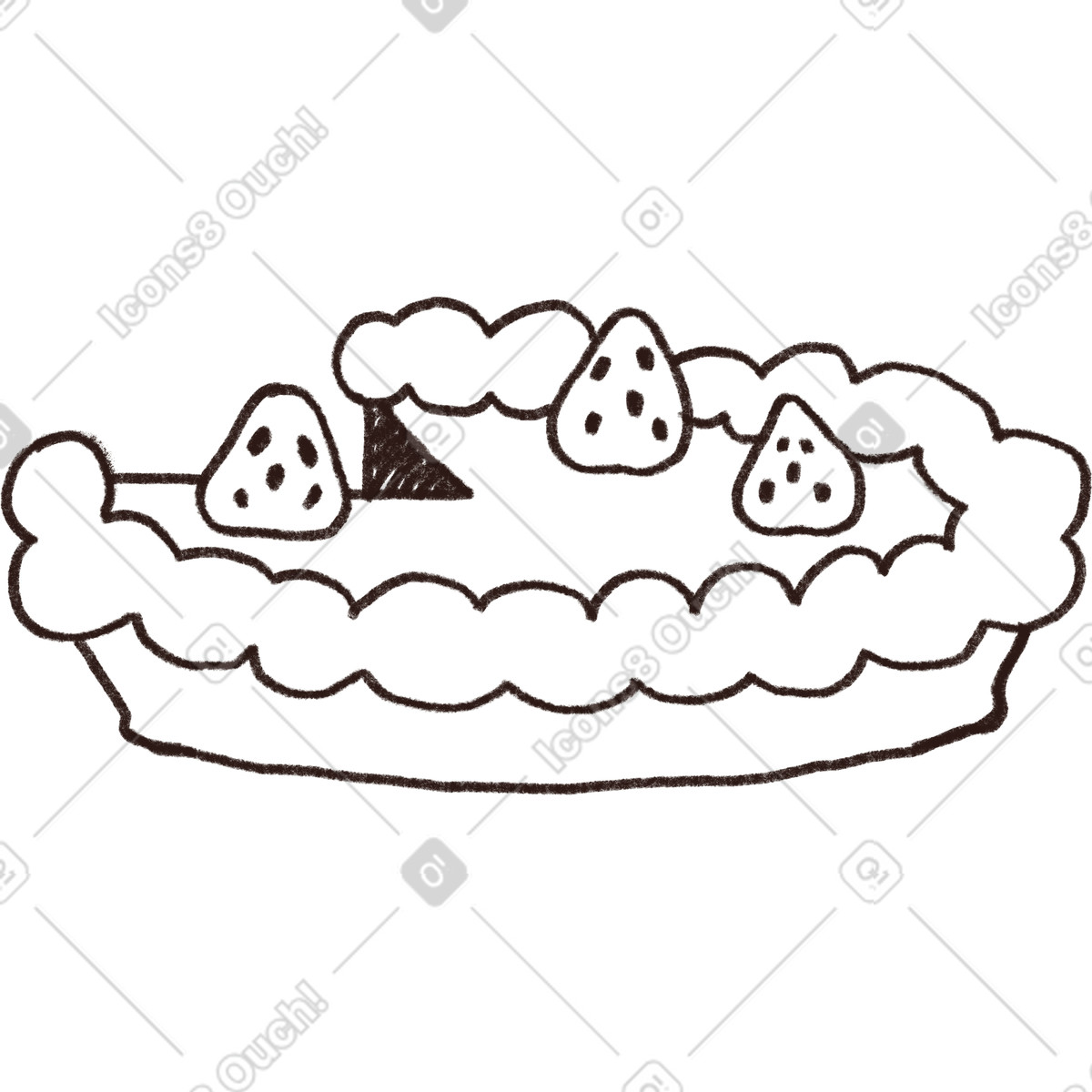 Illustration Strawberry pie dans le style Blobby à télécharger aux formats PNG, SVG