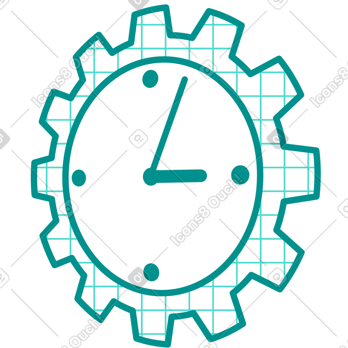 Ilustração de Gear clock em no estilo Natty para baixar em PNG, SVG