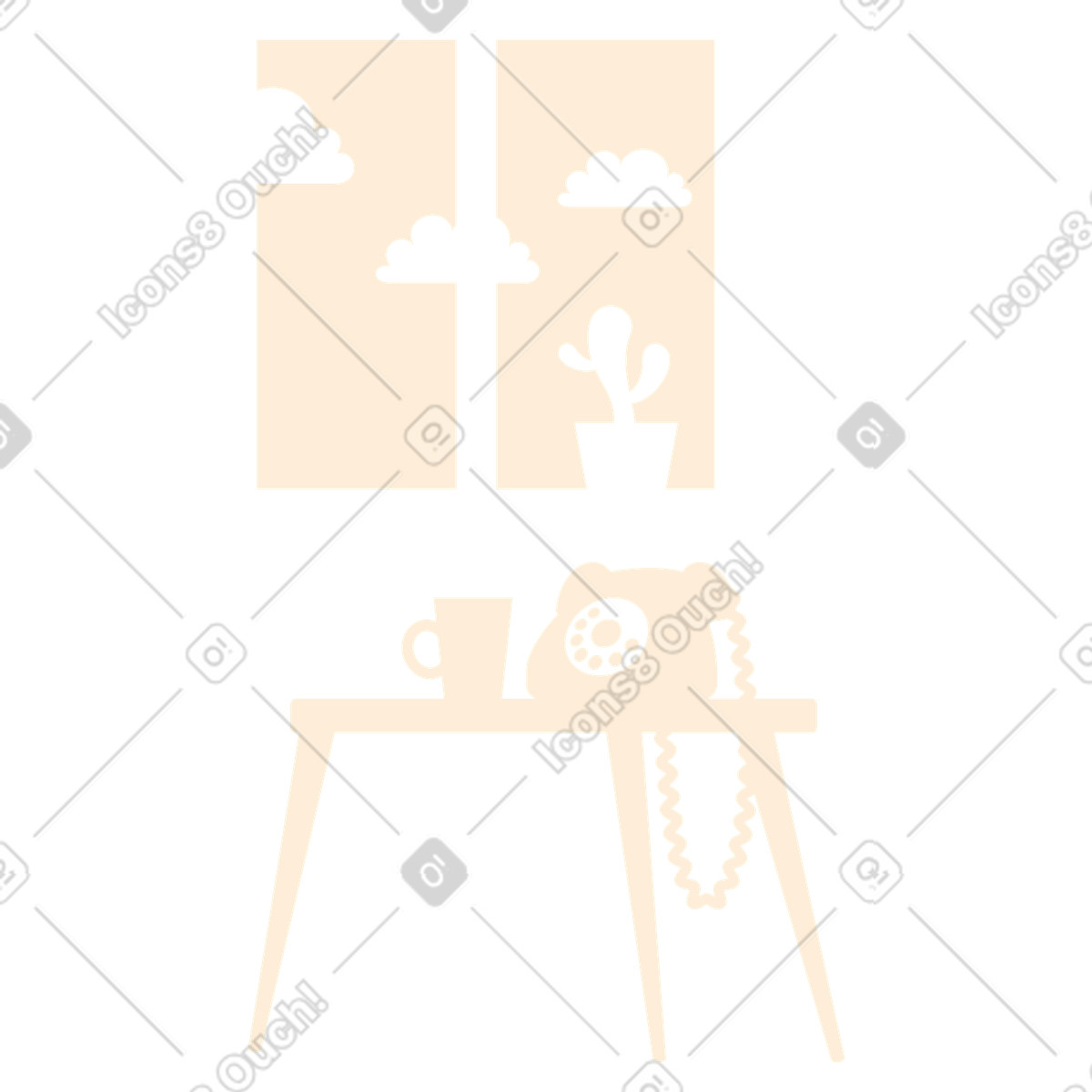 Sfondo della stanza illustrazione animata in stile Rubber scaricabile in GIF, Lottie (JSON), AE